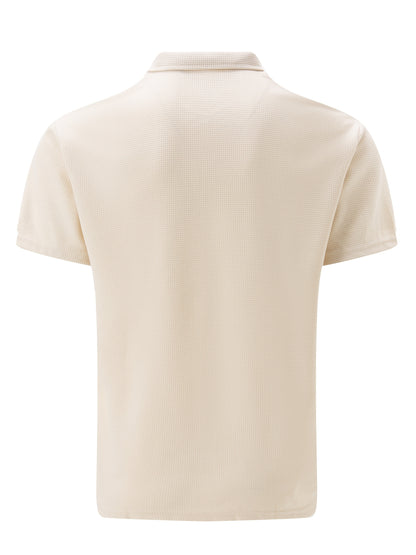 Men's Solid Short Sleeve Zipper Shirt, Casual Male Shirt For Summer Outdoor, Gift For Men