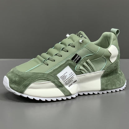 Comfy Trendy Platform Shoes For Outdoor Walking Jogging Camping, All Seasons Men's Lace Up Sneakers