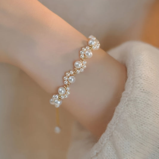 Modern 1-Piece Bracelet Set with Pearl-inspired