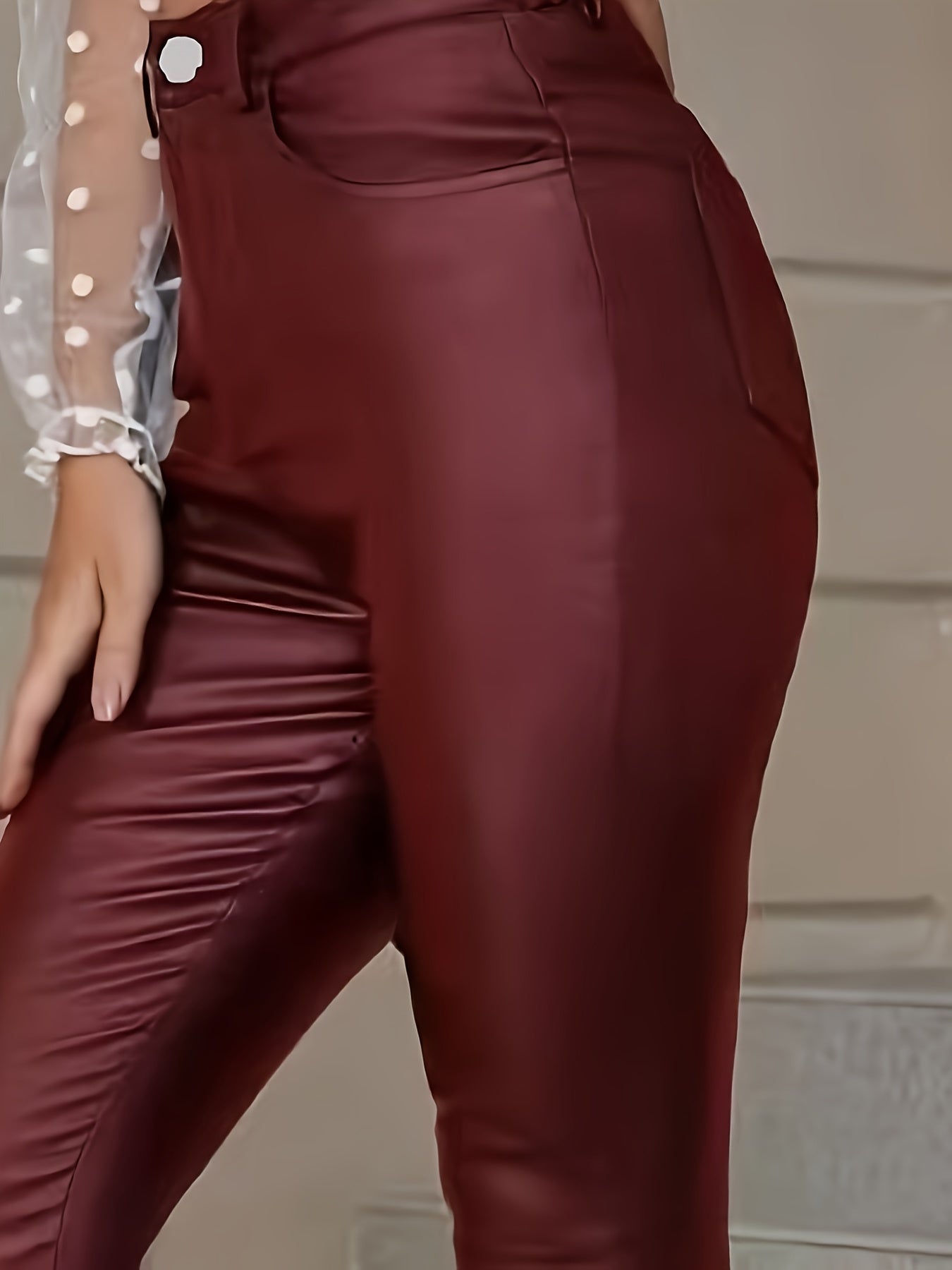 Timeless Red Viscose Pants with Zip