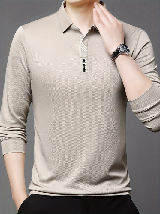 Men's Lightweight Long Sleeve Shirt - Breathable, Stretch Fabric for Golf & Business Casual Wear