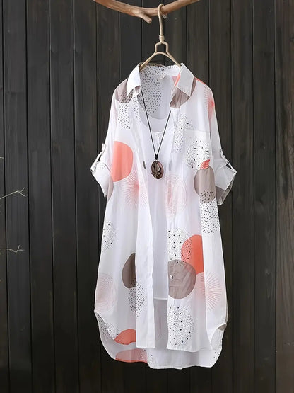 Geometric Polyester Blouse Lightweight