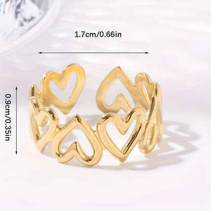 Modern 1-Piece Ring Set with Gold-tone