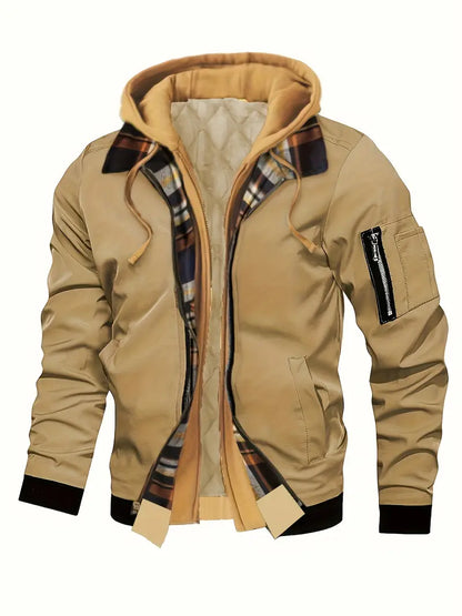 Polyester Hooded Zip Long Sleeve Jacket