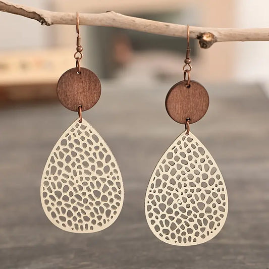 Boho Earrings with Gold-tone