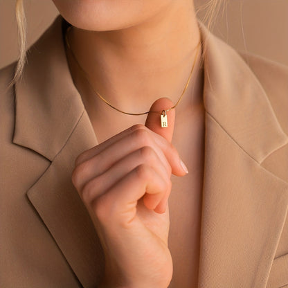 Modern Necklace with Gold-tone