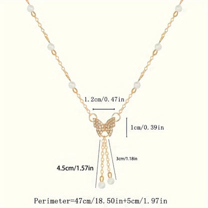 Modern Necklace with Pearl-inspired